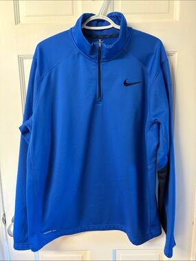 Nike Therma-Fit Blue Quarter Zip Men's Top Sweatshirt Size XL new